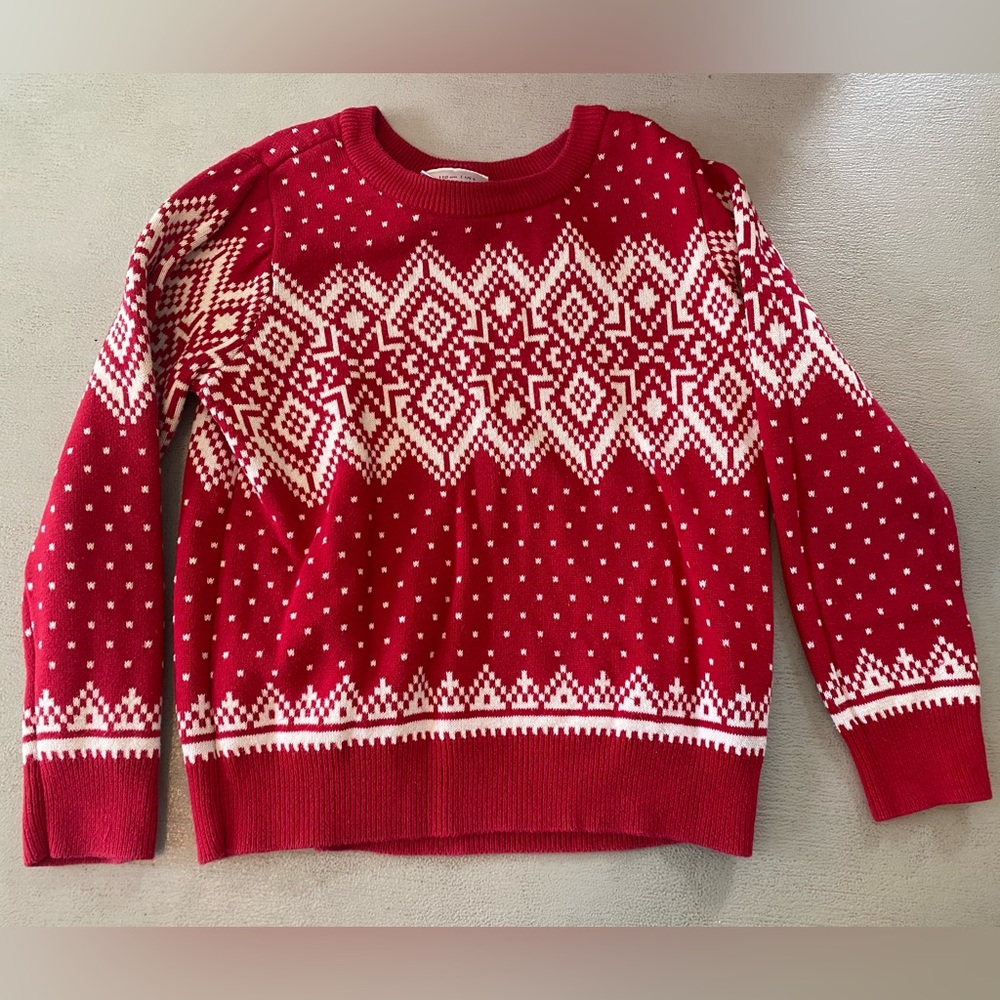 Hanna Andersson red holiday sweater size 5